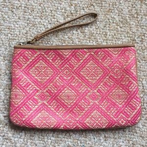 LOFT Pink and Gold Clutch Wristlet